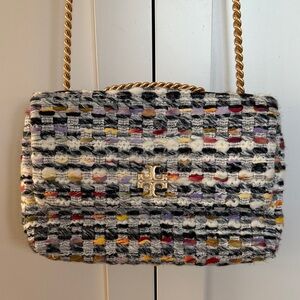 Chic Multicolor Tweed Shoulder Bag